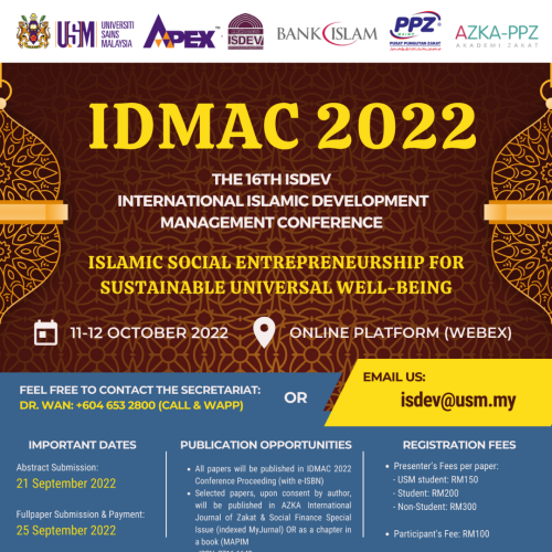 The 16th ISDEV International Islamic Development Management Conference (IDMAC)