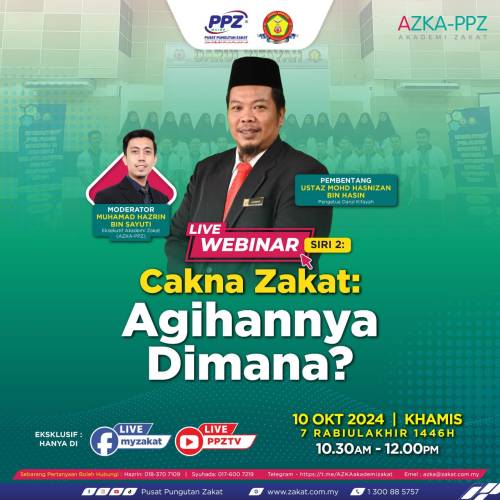 AZKA Webinar: Cakna Zakat: Agihannya di Mana? (Siri 2 bersama Darul Kifayah)