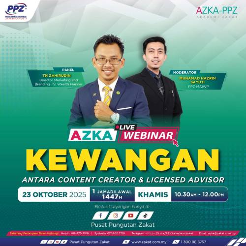 WEBINAR – KEWANGAN: ANTARA CONTENT CREATOR DAN LICENSED ADVISOR